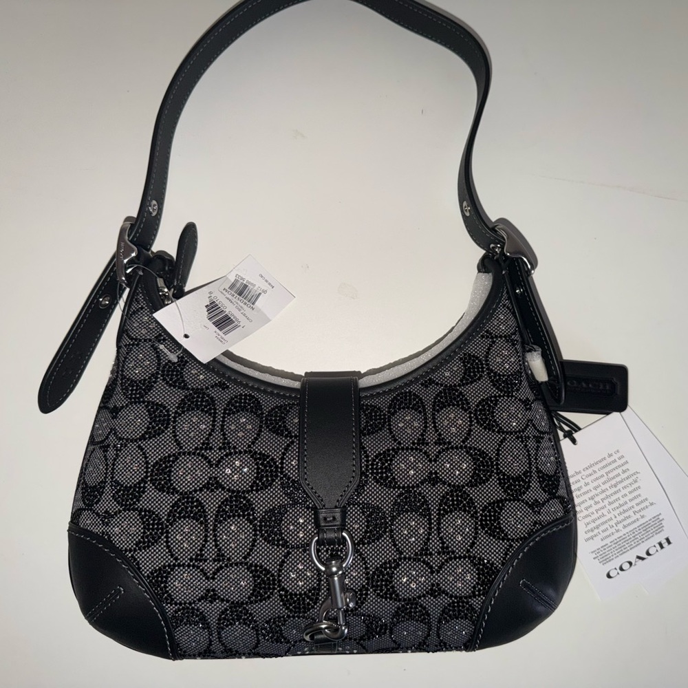 Hamptons Hobo Bag In Crystal Signature Jacquard